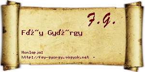 Fáy György névjegykártya
