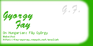 gyorgy fay business card